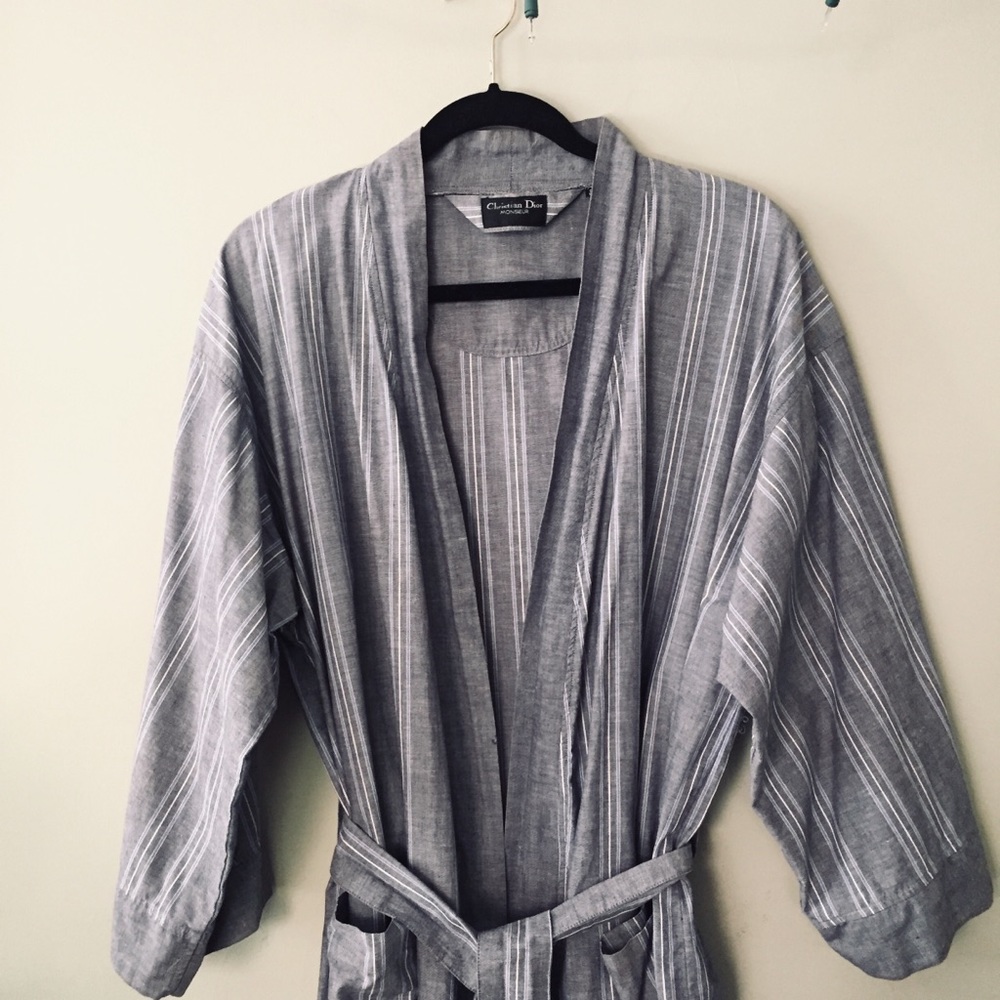 Vintage Christian Dior Monsieur Striped Robe Gown